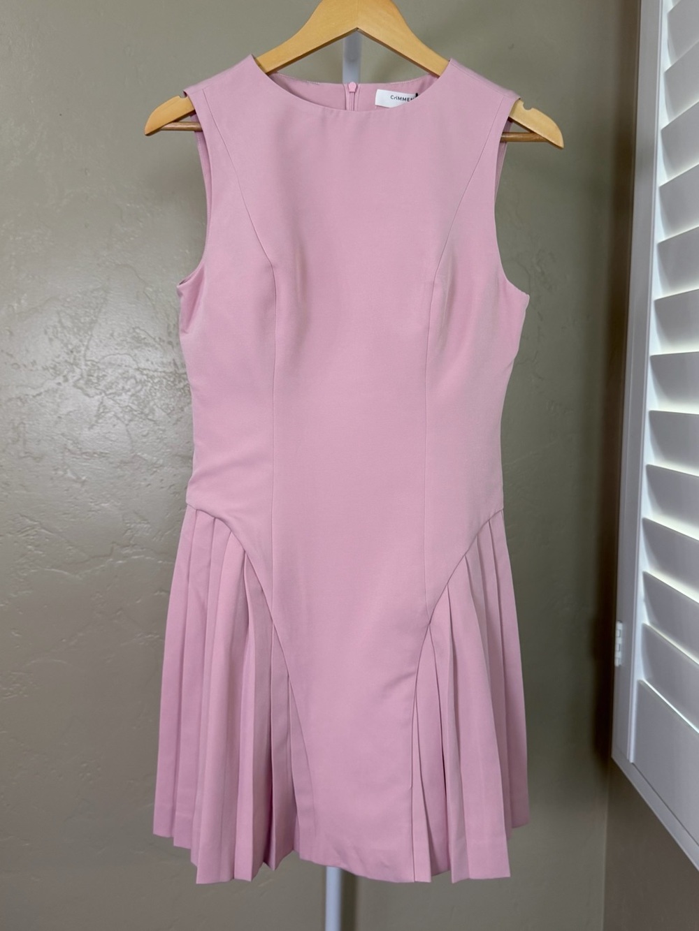 Commense Pink Sleeveless Pleated Mini Dress Small NWT - Picture 4 of 9